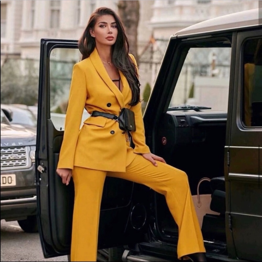 NWT ZARA yellow flared pants